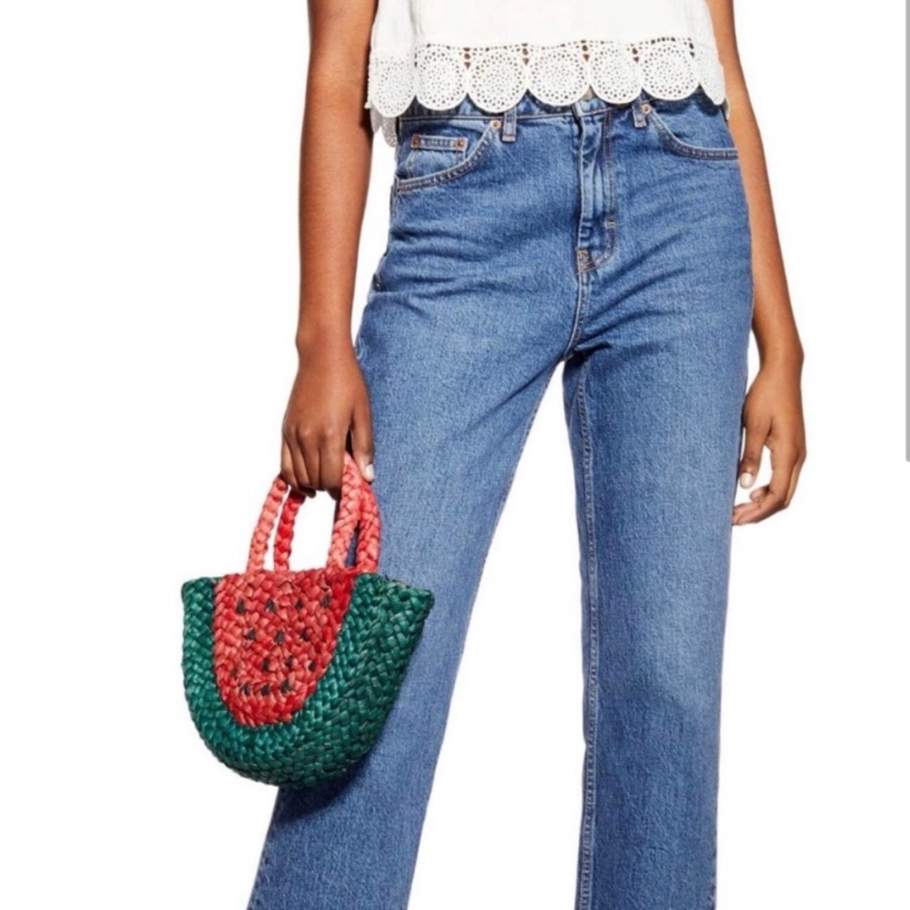 TOPSHOP Watermelon Straw Mini Tote Bag